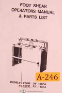 Acra-China-Acra China FS-F3616, GS-F5216, Foot Shear, Opeartors Manual & Parts List-FS-F3616-FS-F5216-01